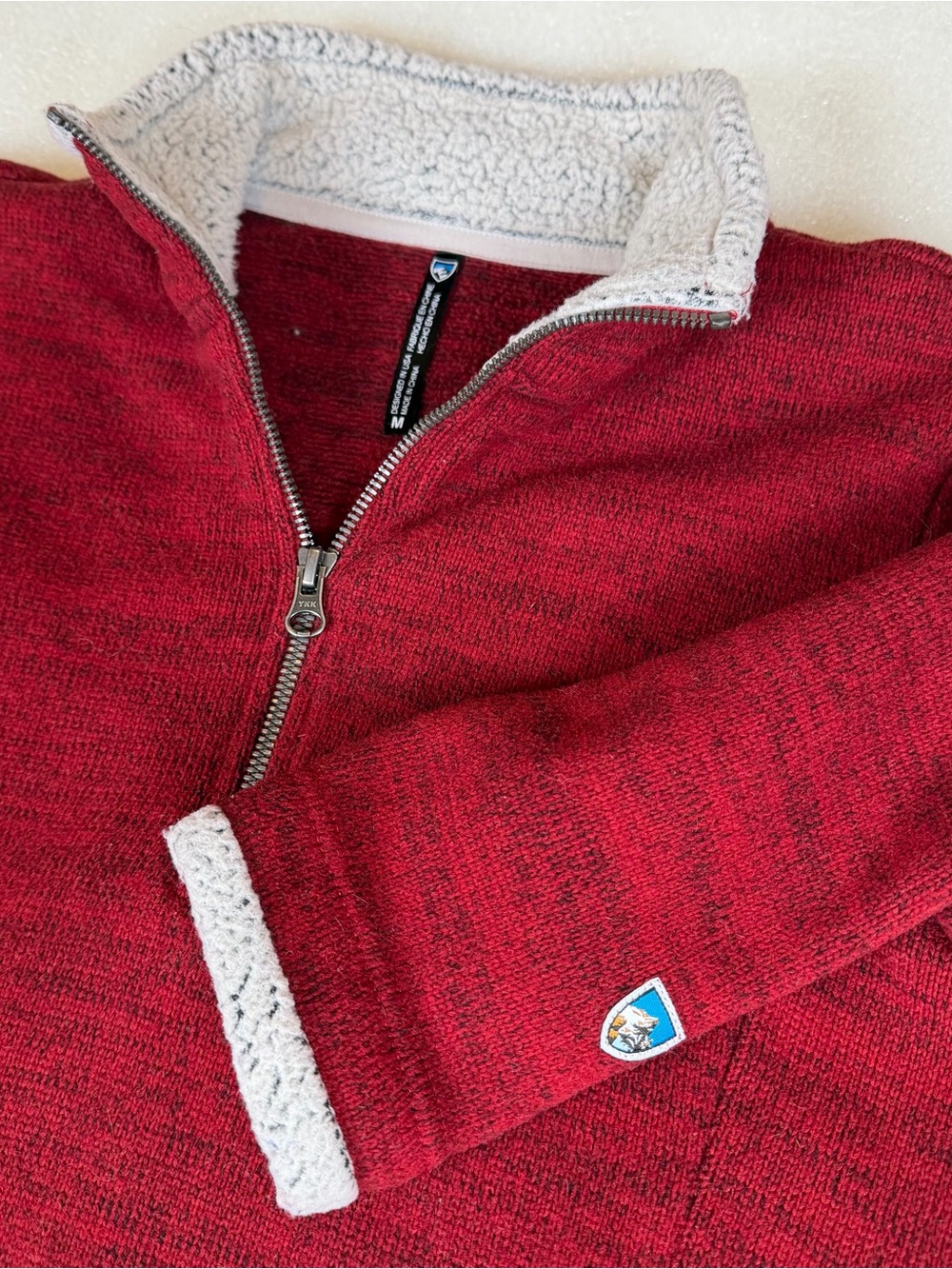 Kuhl Sweatshirt Women Medium Alska Soft Sherpa Fleece 1/4 Zip Hiking Pullover